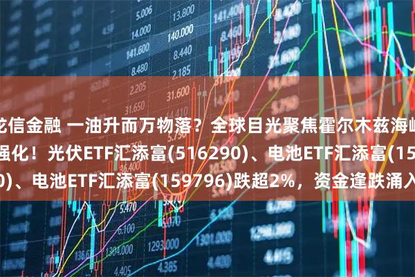 龙信金融 一油升而万物落？全球目光聚焦霍尔木兹海峡，新能源替代逻辑强化！光伏ETF汇添富(516290)、电池ETF汇添富(159796)跌超2%，资金逢跌涌入