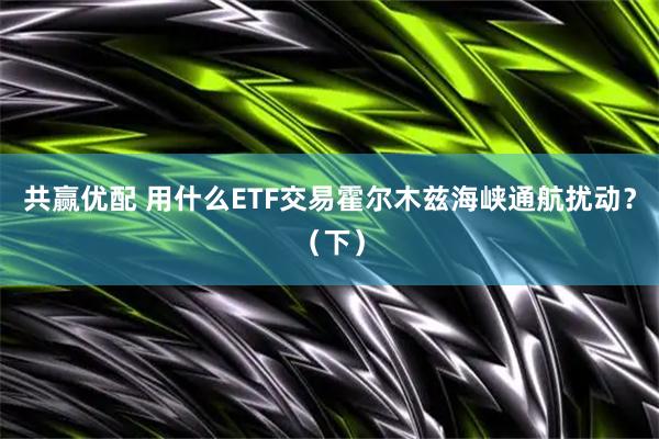 共赢优配 用什么ETF交易霍尔木兹海峡通航扰动？（下）