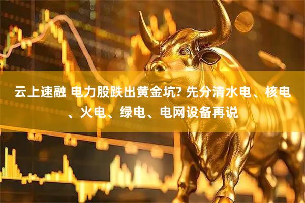 云上速融 电力股跌出黄金坑? 先分清水电、核电、火电、绿电、电网设备再说